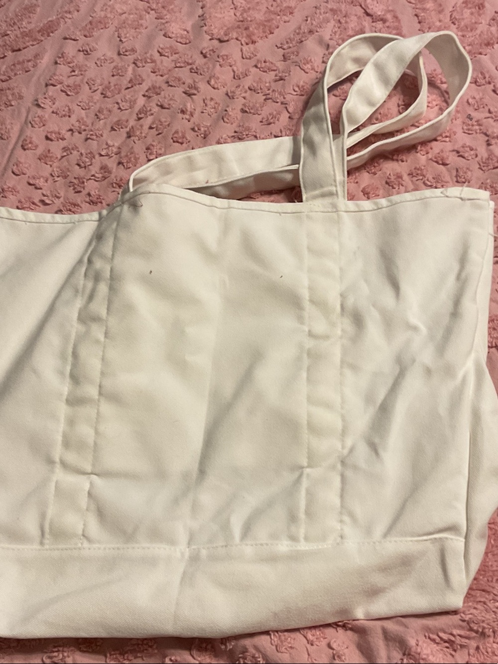 HALARA White Canvas Tote with Green Logo - Picture 3 of 3